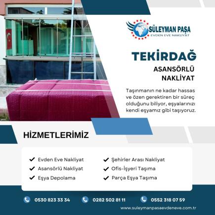 Tekirdağ Asansörlü Nakliyat